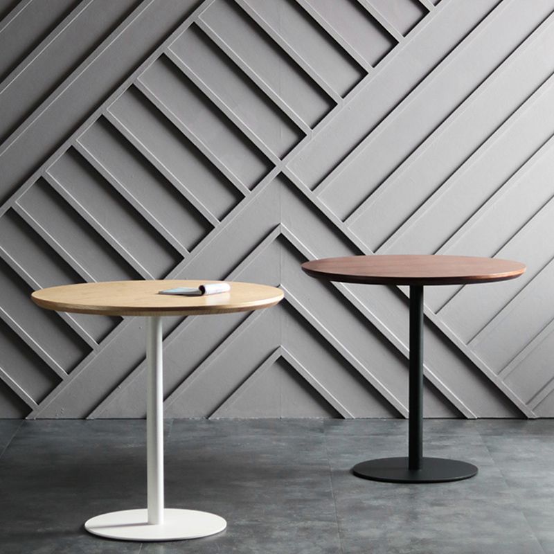 Table à manger avec plateau en bois Table à manger ronde moderne avec base en métal