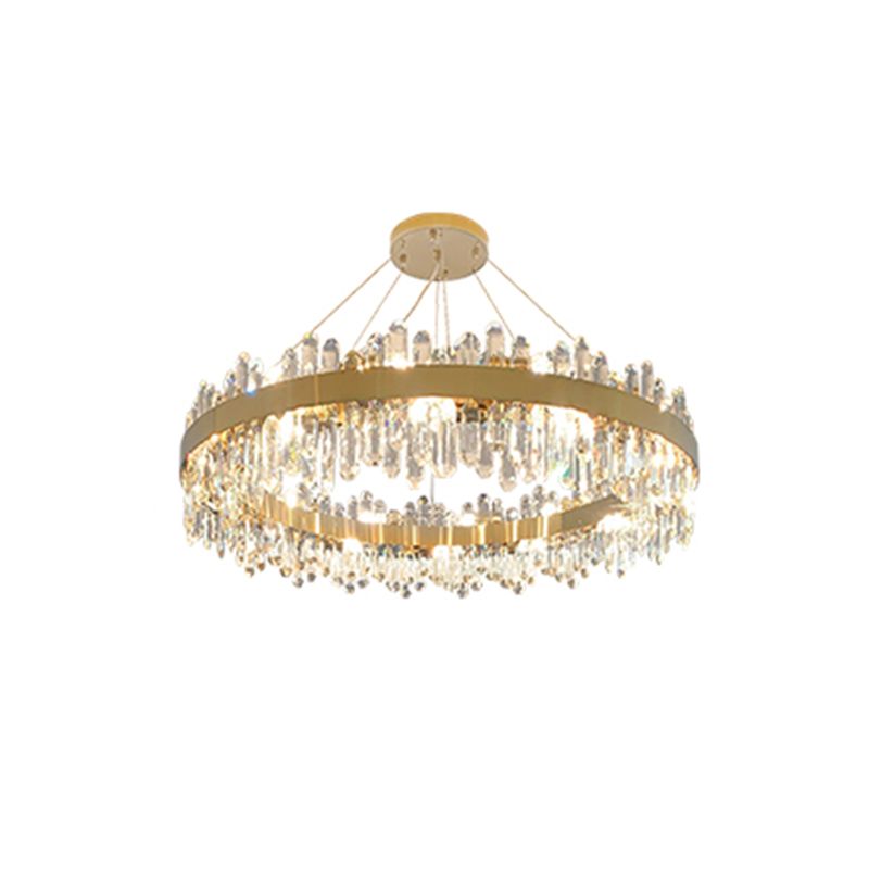 Minimalist Ceiling Pendant Light Ring Crystal Chandelier Lighting for Living Room