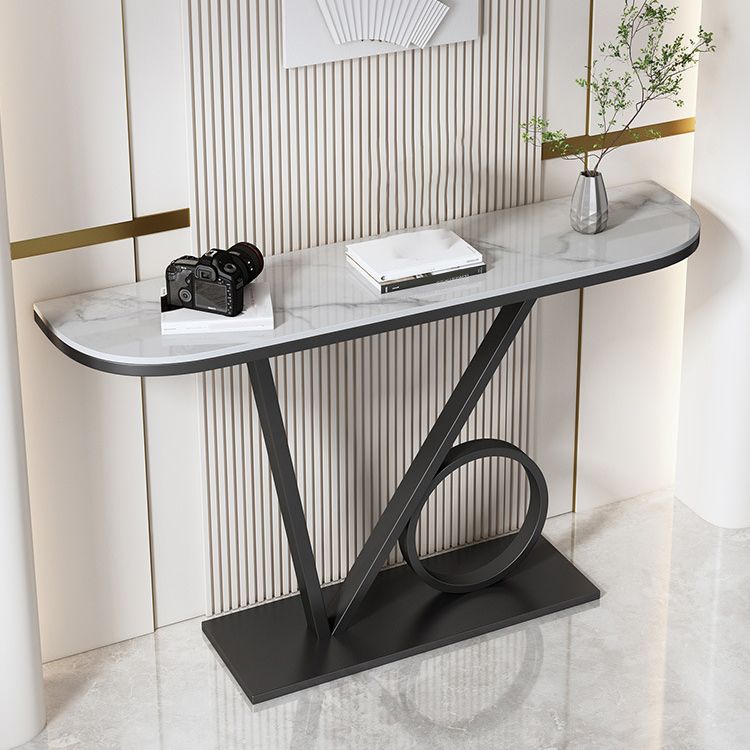 Glam Console Accent Table Antique Finish Half Moon Console Sofa Table