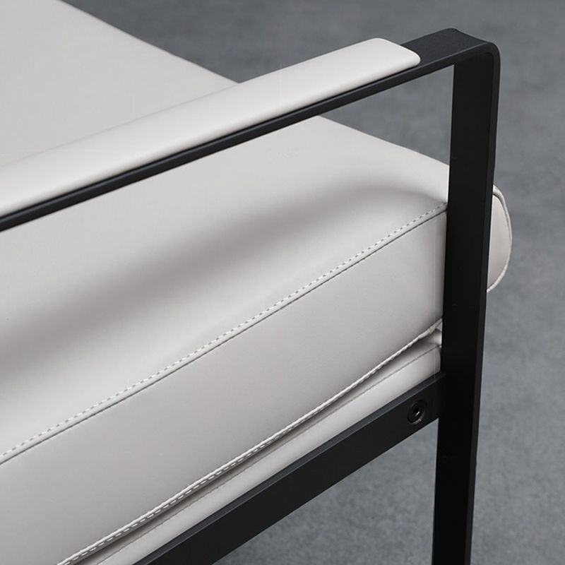 Mid-Century Modern Sled Arm Chair Leather Accent Armchair for Bedroom