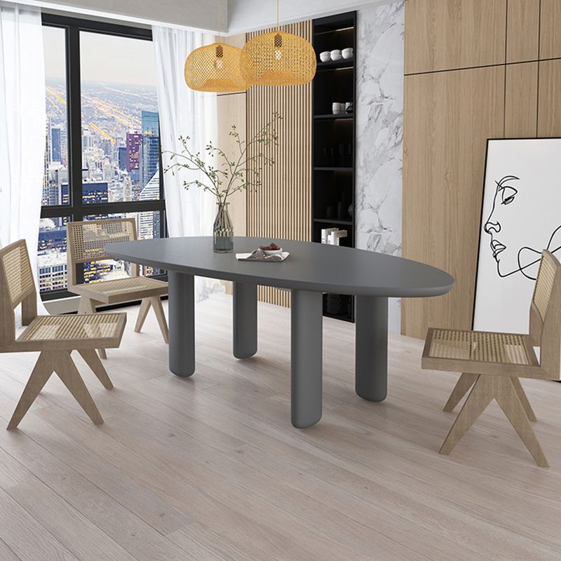 Oval Tripod Base Dining Table Solid Wood Modern Kitchen Dinner Dining Room Table
