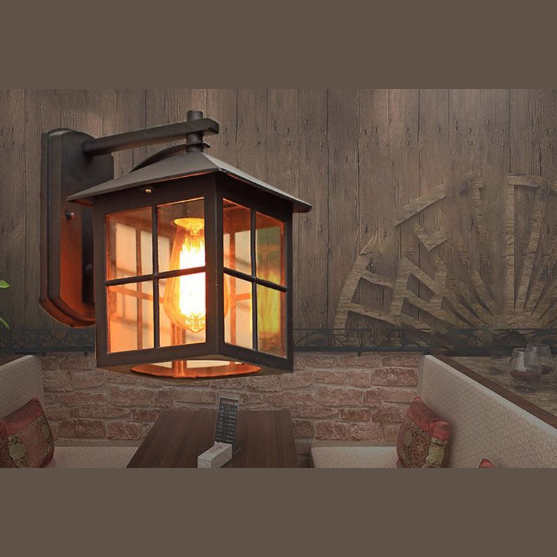 1 Light Wall Mounted Light Fixture Industrial Glass Wall Lights for Corridor