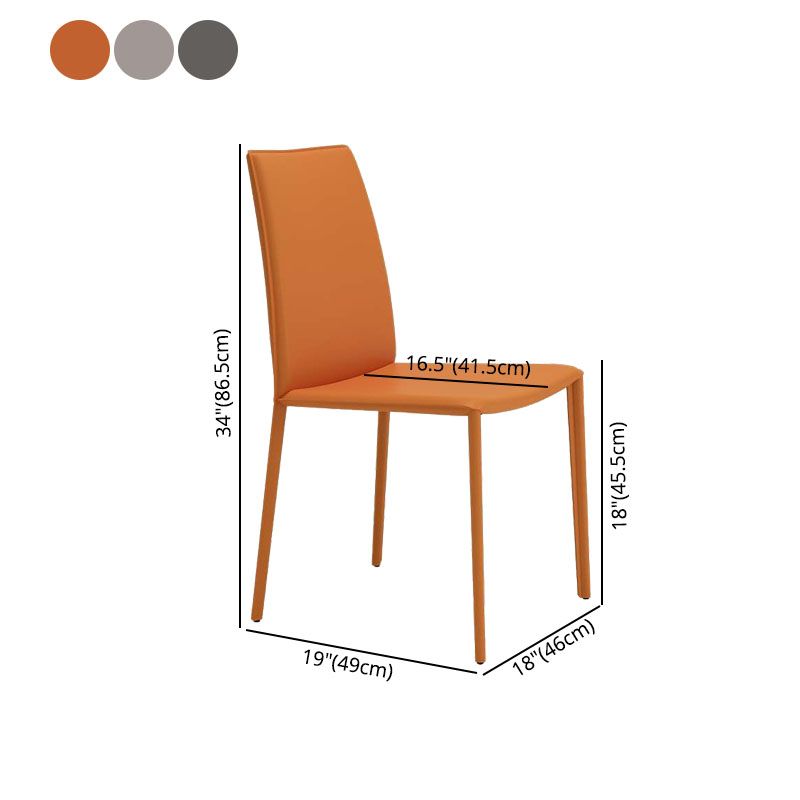 Silla de comedor curvada de cuero contemporánea Silla Parsons para Brasserie