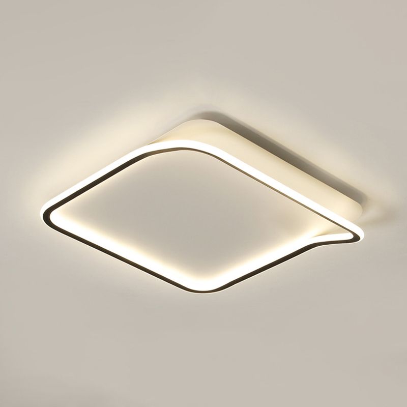 Geometric Black Flush Mount Ceiling Light Fixture Modern Style Metal Led Flush Ceiling Lights