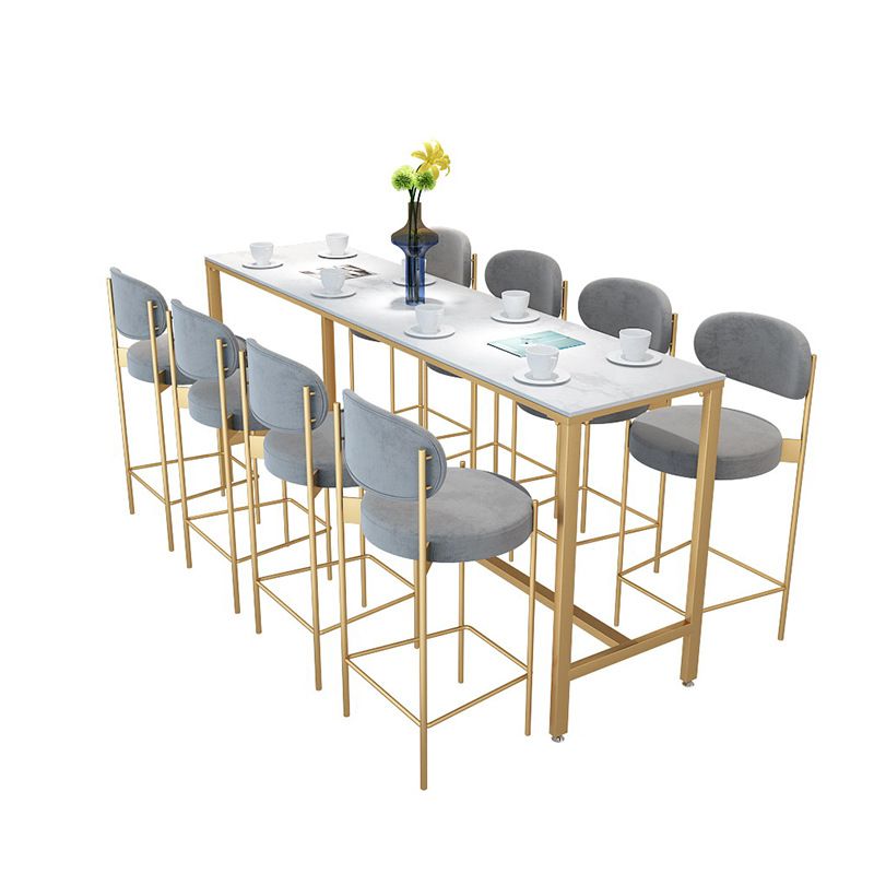 Glam Bar-height Table Faux Marble Top Pub Table for Dining Room