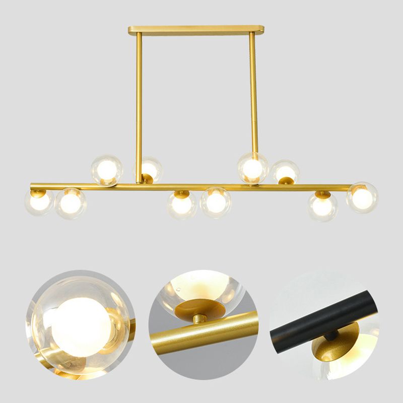 Modern Fashionable Sputnik Island Light Wrought Iron Pendant Light with Clear Glass Shade