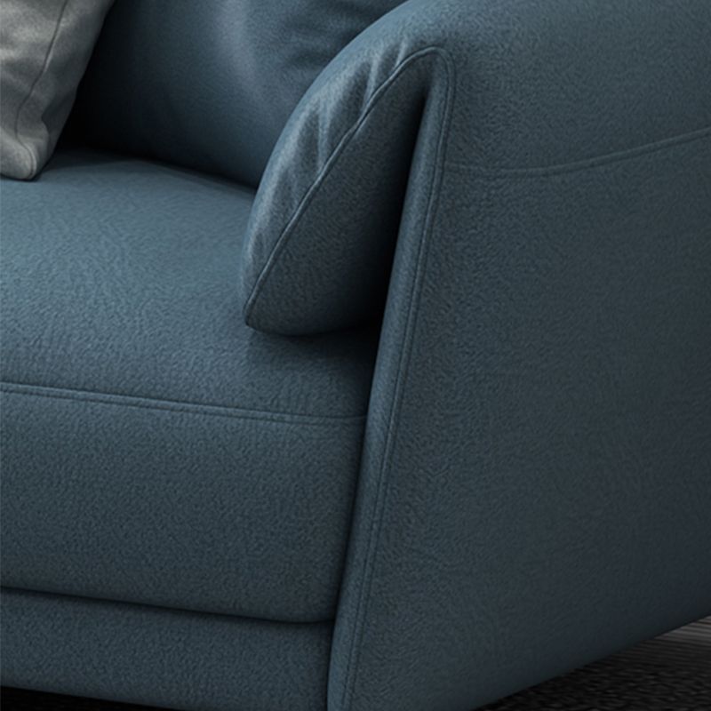 Contemporary 4-Seater Sectional with Pillow Top Arms in Faux Leather