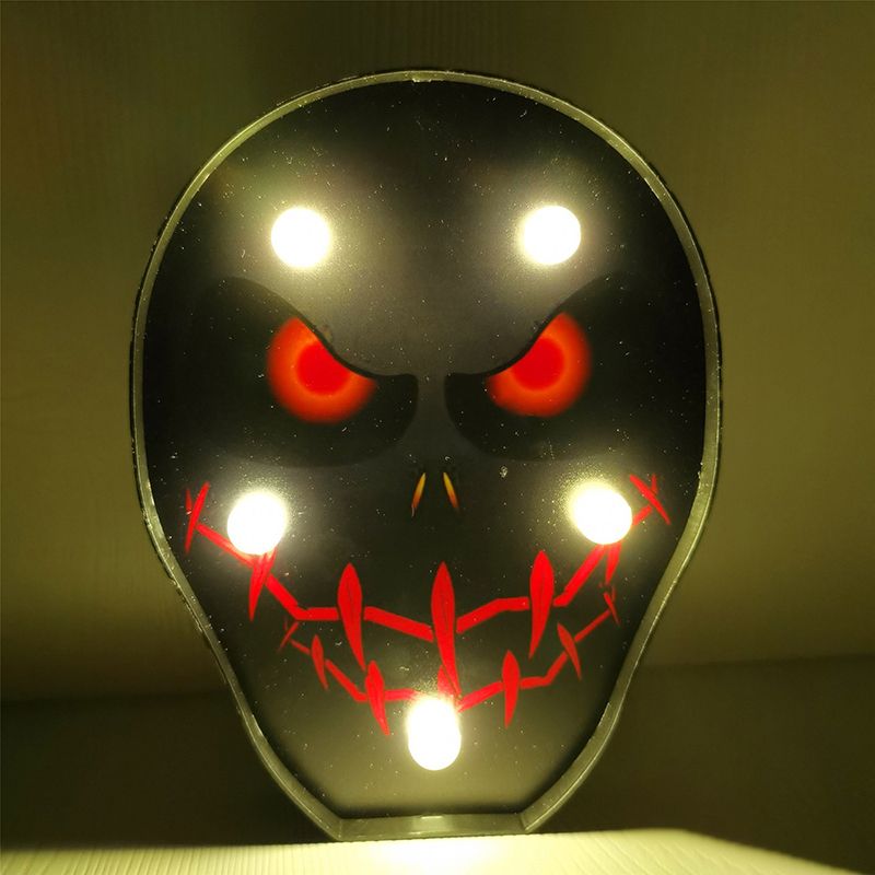 Horror Element Night Light Simple Plastic Battery Operated LED Black Nightstand Lighting