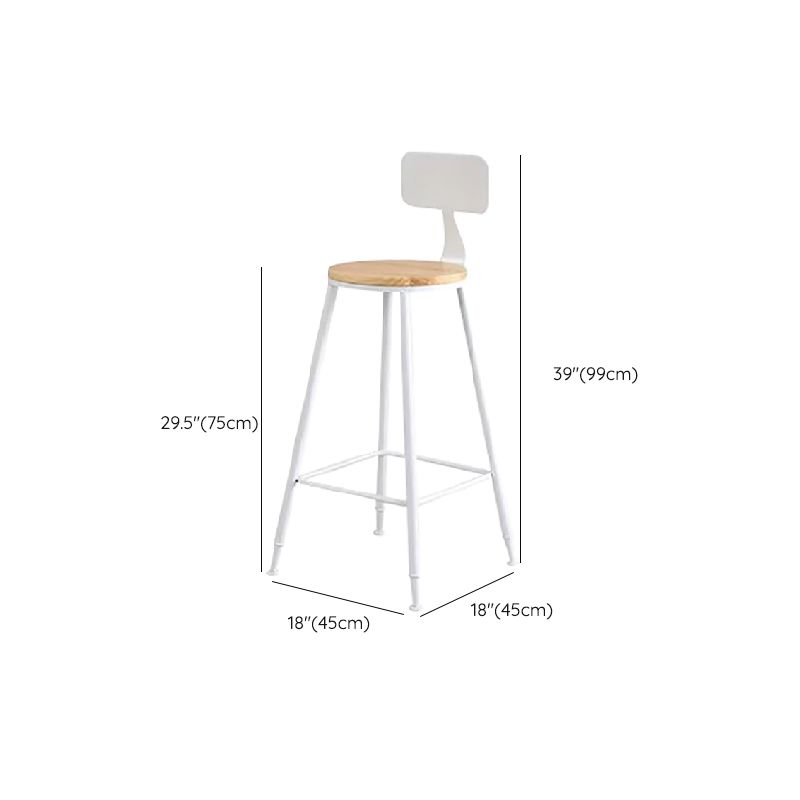 Solid Wood Counter Stool Contemporary Armless Stool for Living Room