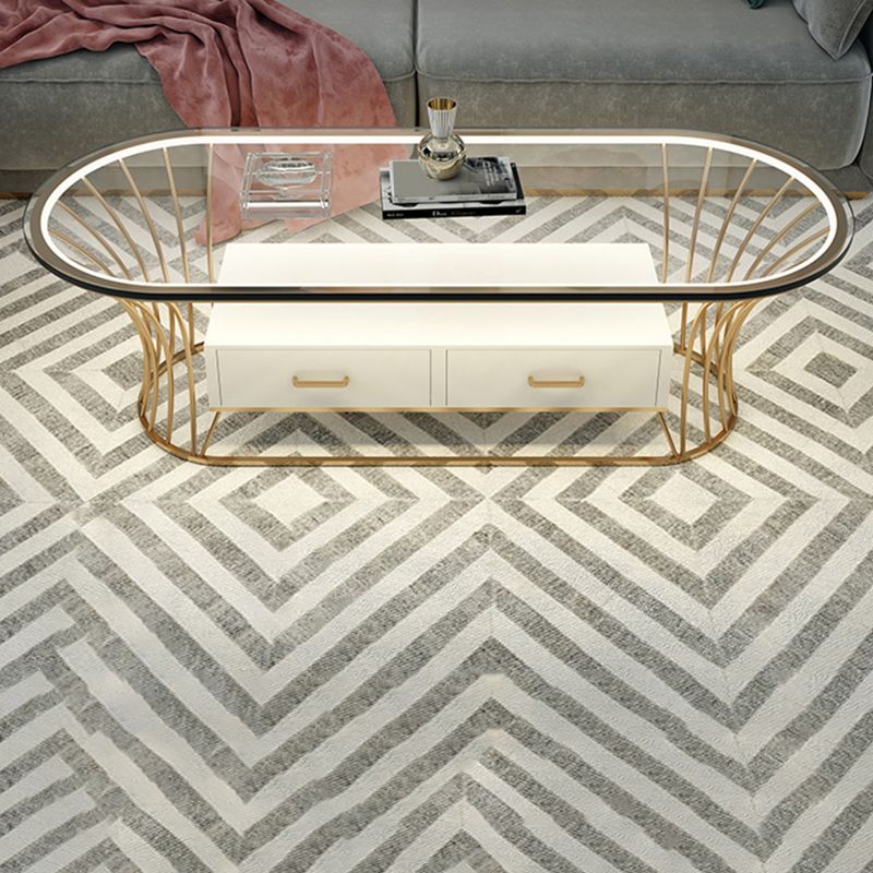 Glam Frame Single Coffee Table Oval Coffee Table with Drawer