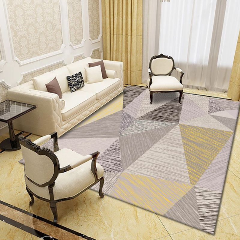 Moderne woonkamer vloerkleed multi-gekleurde geometrische gebied tapijt synthetisch anti-slip vlekbestendige tapijt