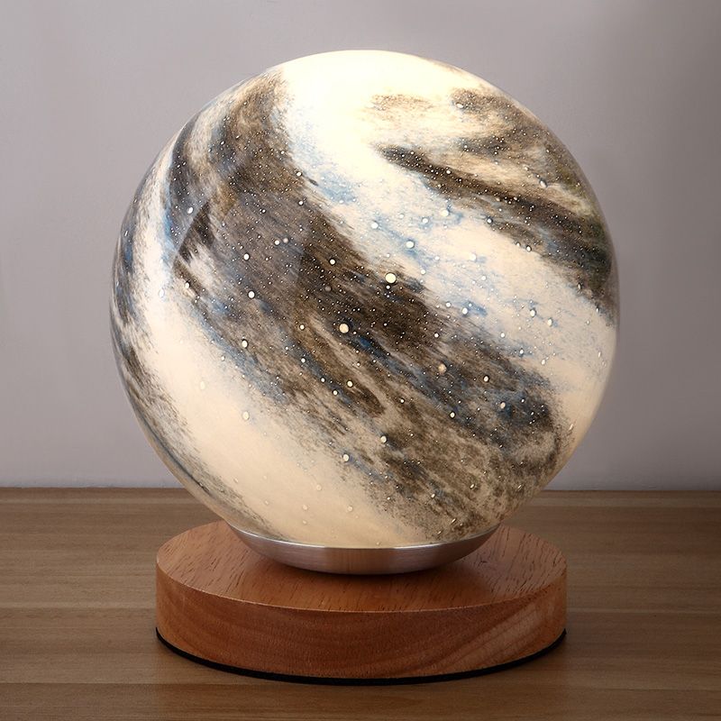 Planet Glass Lampshade Table Lamp Modern Style Creative Globe Desk Light
