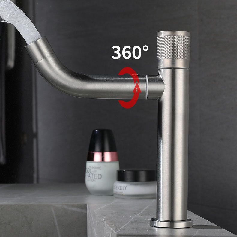 Modern Vessel Sink Faucet Stainless Steel Single Handle Low Arc Vessel Faucet
