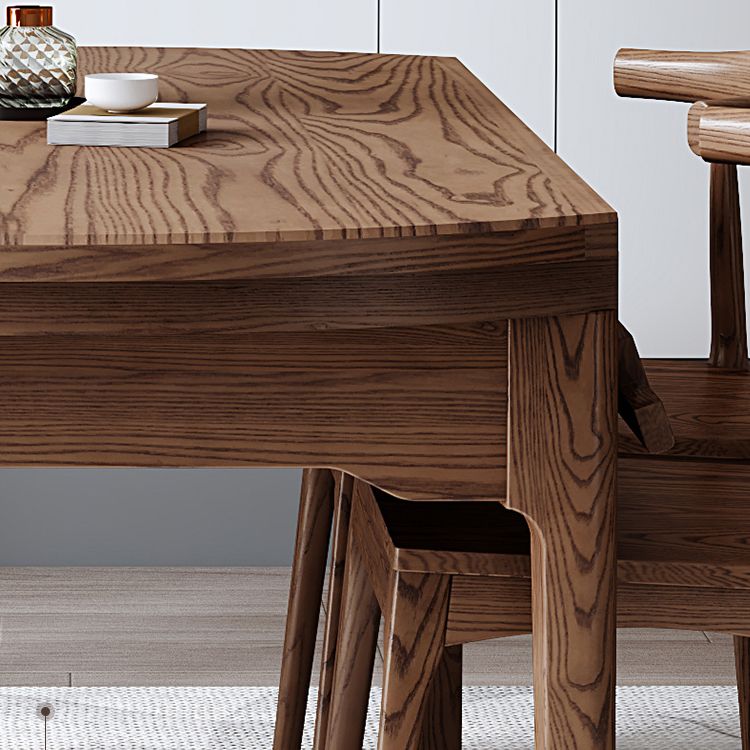 Moderner Stil Brauner Esstisch runden massiv Holz Esstisch mit 4 Beinen für Zuhause