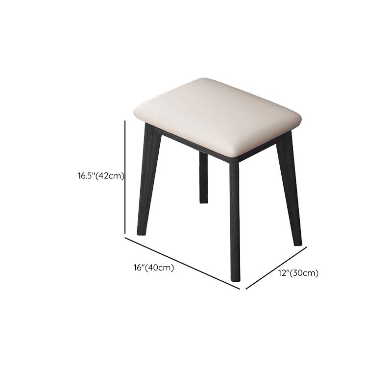 Black Modern Vanity Wood Mirrored Makeup Dressing Table Stool Set