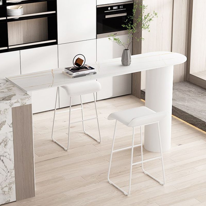 Contemporary Metal Legs PU Leather Indoor Barstool with Cushion