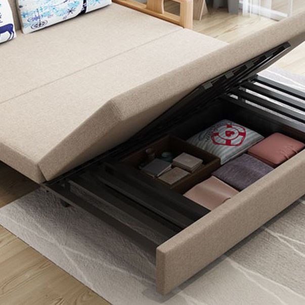 Linen Sleeper Sofa 31.49" Wide Scandinavian Sofa Bed with Upholstered