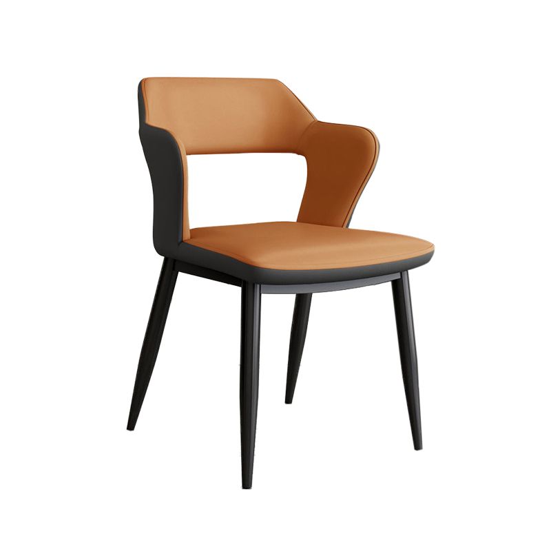 Contemporary Linen Dining Chair Open Back Dining Side Furniture in Matte Finish for Home