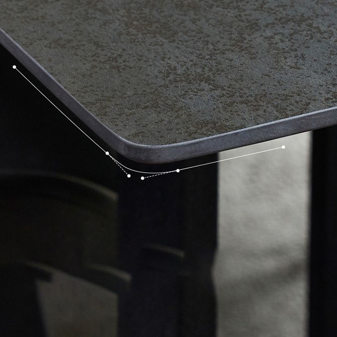 Industrial Rectangle Table Sintered Stone Table with Metal Legs for Home