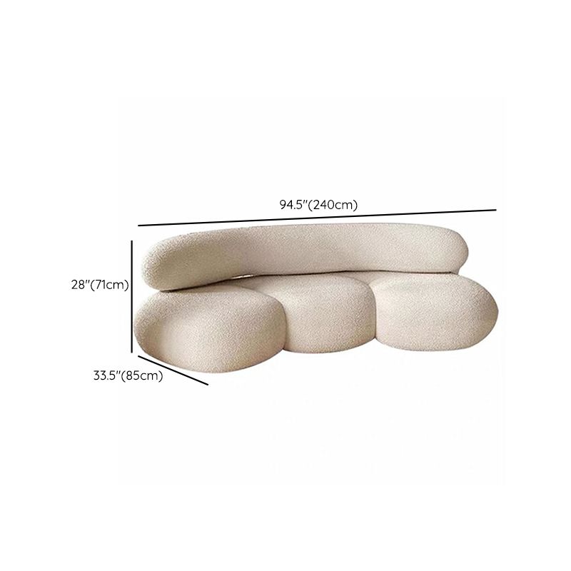 Beige Modern Fabric Sofa 27.95" High Armless Sofa for Living Room
