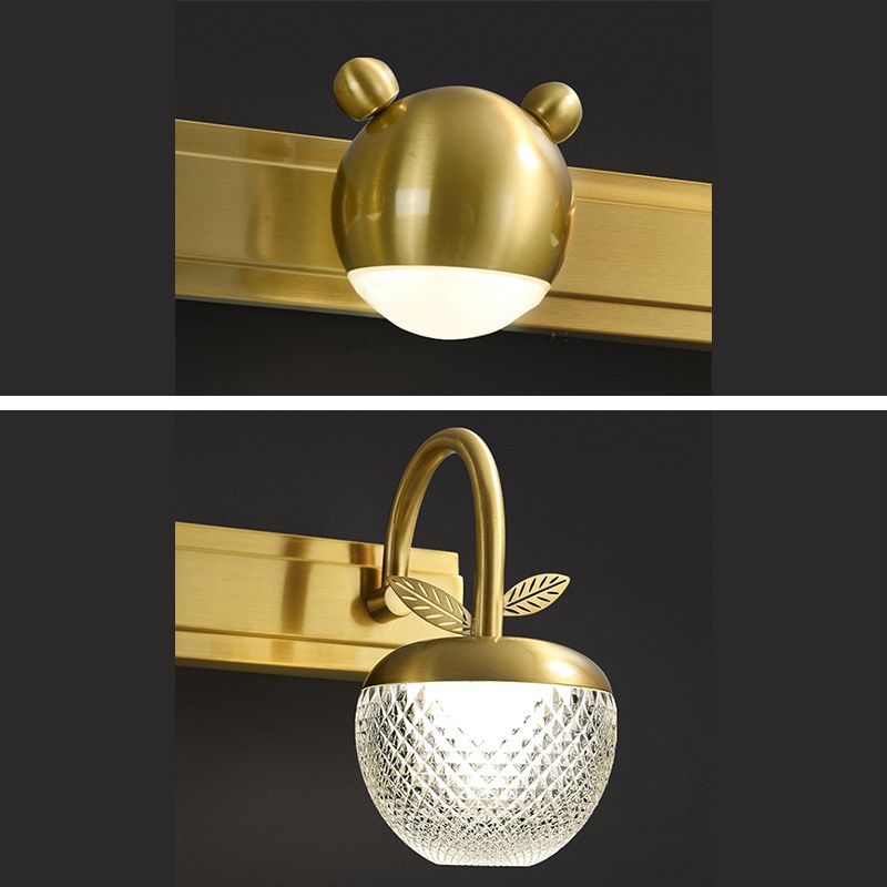 Mid-Century American Style Wall Mounted Vanity Lights Metal Vanity Wall Light Fixtures in Gold