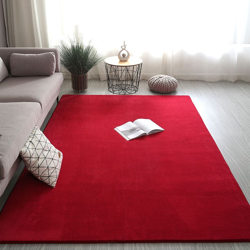 Simplicity Plain Area Rug Comfort Rug Polyester Anti-Slip Carpet for Home Decor