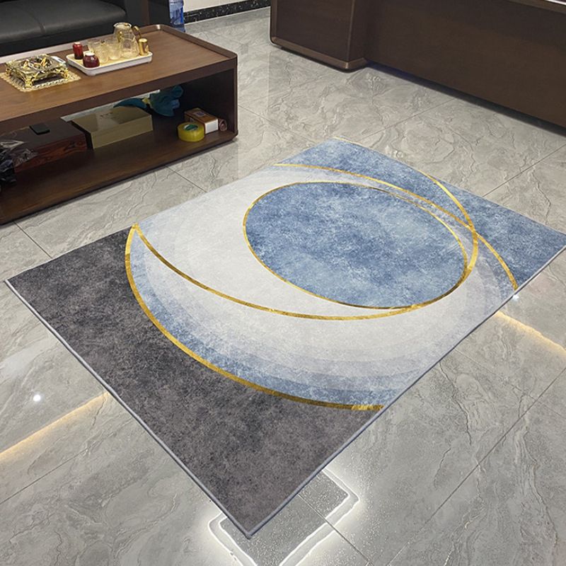 Navy Moderner Teppich Polyester Schmetterlingsbereich Teppich nicht rutscher Backing Teppich für Wohnzimmer