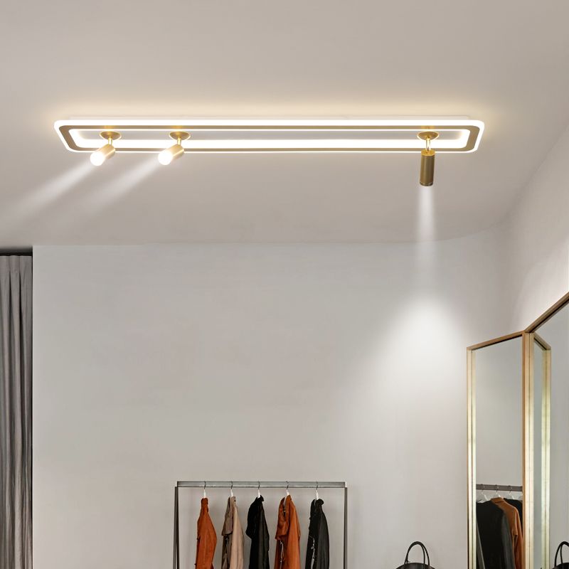 Metal Square Flush Ceiling Light Modern Multi-Lights Flush Ceiling Light Fixtures in Gold