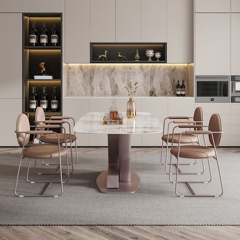 Luxury Sintered Stone Top Dining Set Rectangle 1/5/7 Pieces Dining Room Table Set