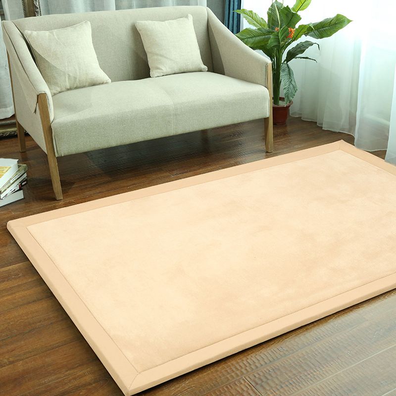 Casual Living Room Rug Multicolor Solid Color Area Carpet Synthetics Easy Care Stain-Resistant Indoor Rug