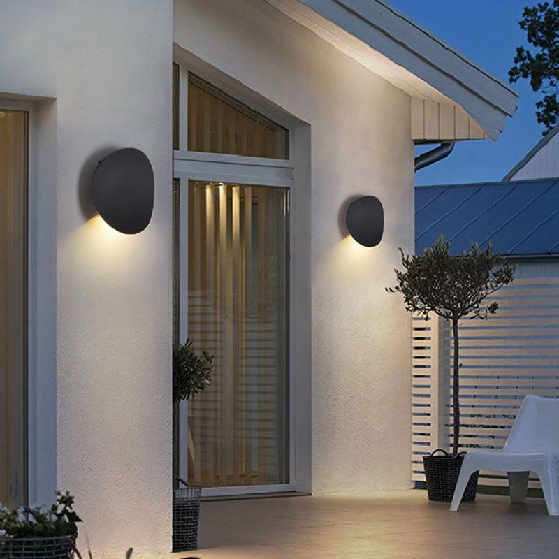 Luz de la pared curva Malimalista LED de metal LED al aire libre Luz de luz montada en la pared