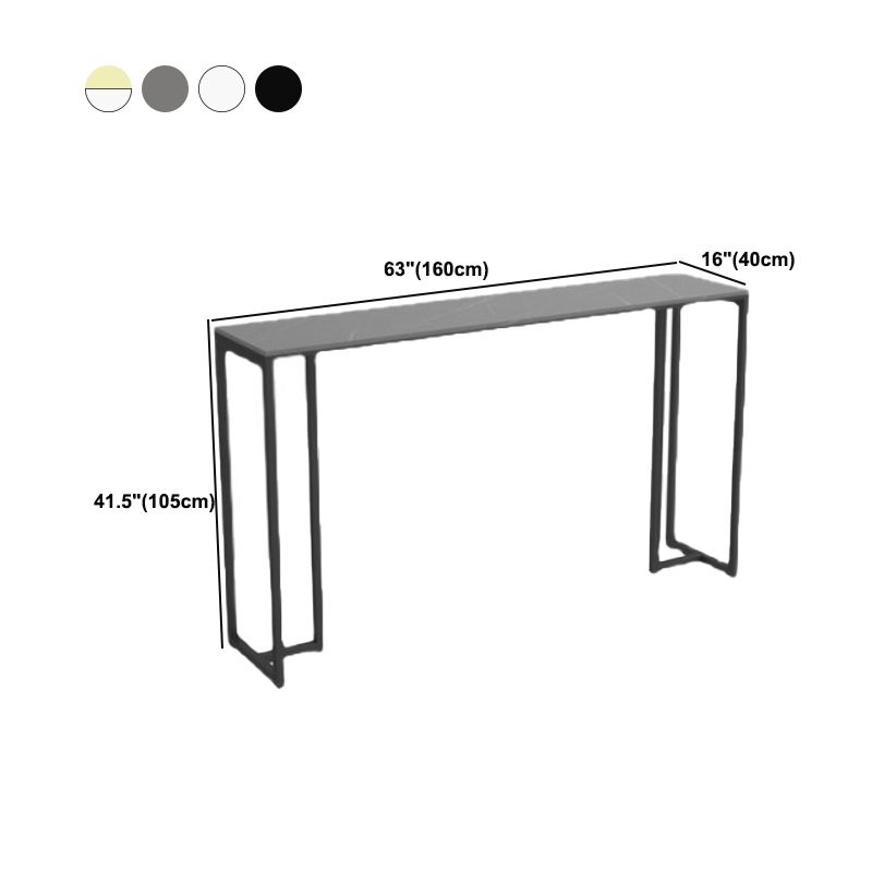 Modern Style Rectangle Bar Table Stone Bar Dining Table with Double Pedestal