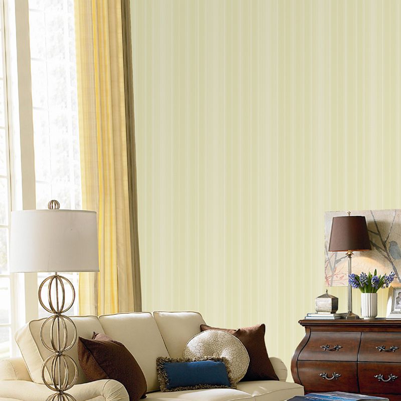 Pastel Color Ticking Stripe Wallpaper Waterproof Modern Dining Room Wall Covering