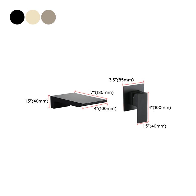 Modern Wall Mounted Bathroom Faucet Copper Single Handle Low Arc Vessel Faucet