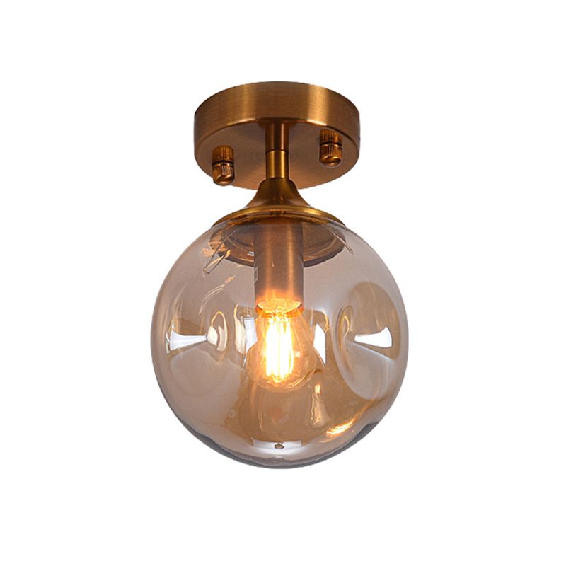 Glass Ball Shape Flush Mount Light Modern 1-Light Flush Mount Ceiling Fixture