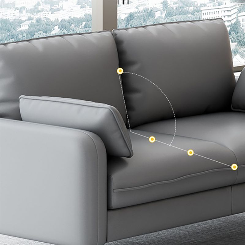 Contemporary Sofa with 3 Pillows Square Arm 3 Seater Seating