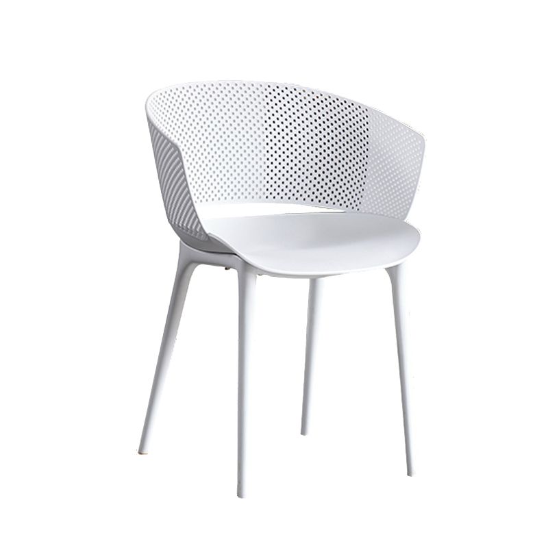 Open Back Dining Side Chair Modern Home Plastic Dining Arm Chair