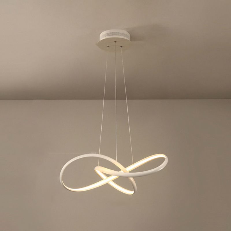 Modern Minimalist LED Pendant Light Aluminium Linear Hanging Lamp with Silicone Shade