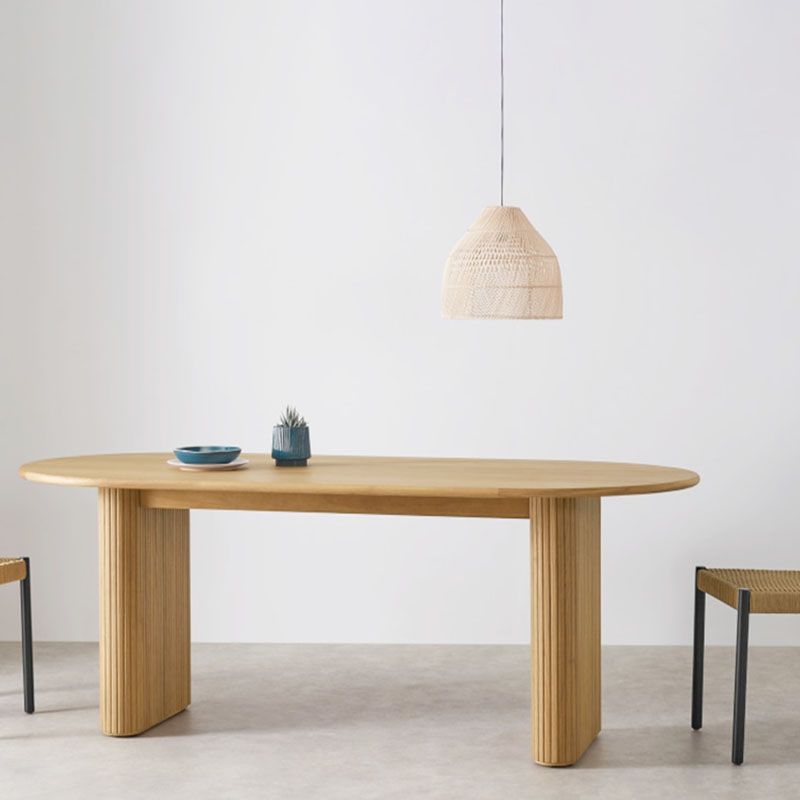 Oval Modern Dining Table Solid Wood Dinner Table for Dining Room