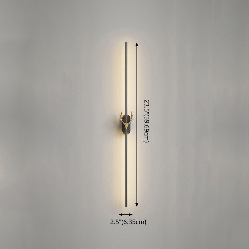 1-licht lineaire schaduwmuur SCONCE Moderne eenvoudige stijl wandverlichting in zwart