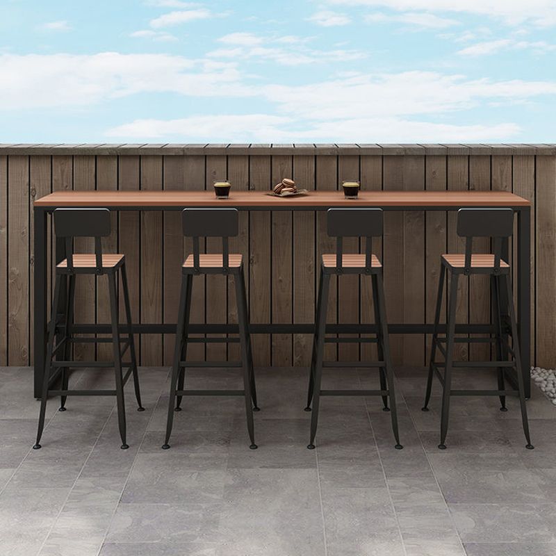 Modern Table Set 1/4/5 Pieces Bar Rectangle Bar Table with Metal High Stools for Kitchen