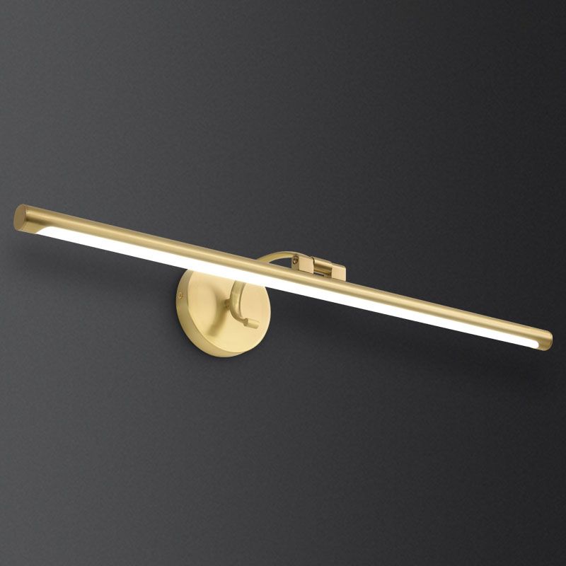 Armed Linear Wall Sconces Modern Metal 1 Light Sconce Light Fixtures in Gold for Lavatory