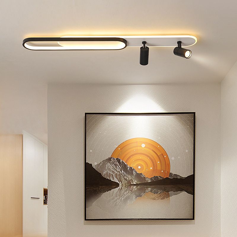 Eigentijdse LED-plafondlamp met inbouwverlichting voor woonkamer