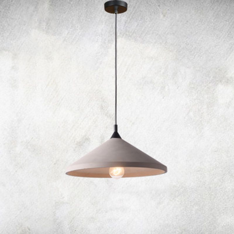 Cone gris ciment hanging léger style vintage Creative 1-Light Pendentif pour le restaurant du café