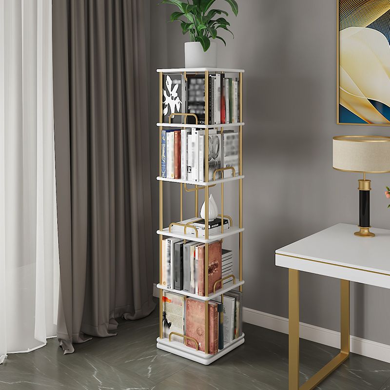 Glam Open Etagere Bookshelf Iron Ferro Telefono in legno in legno scaffale