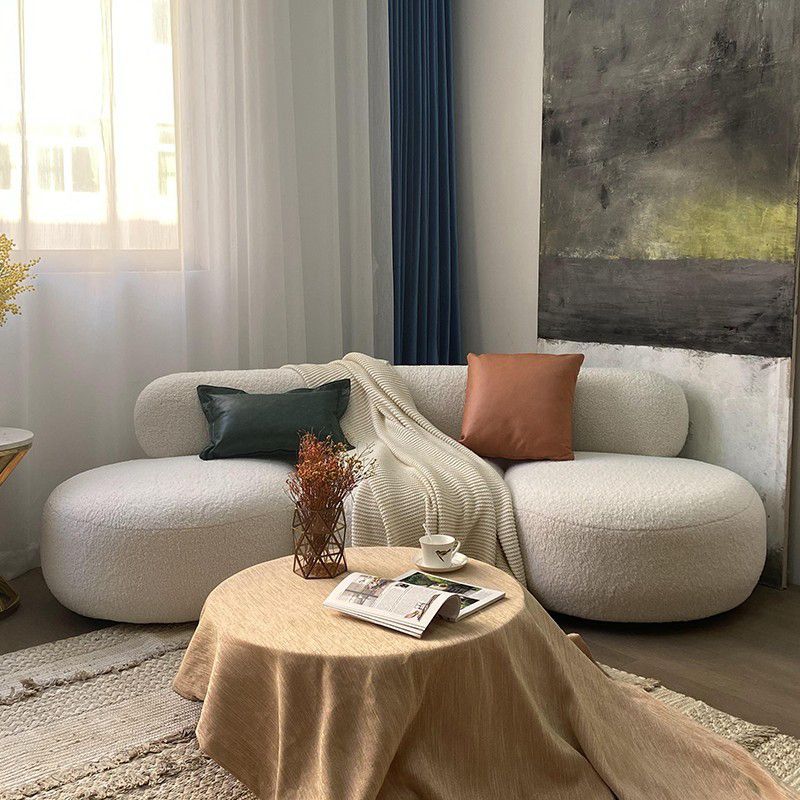 Beige Modern Fabric Sofa 27.95" High Armless Sofa for Living Room