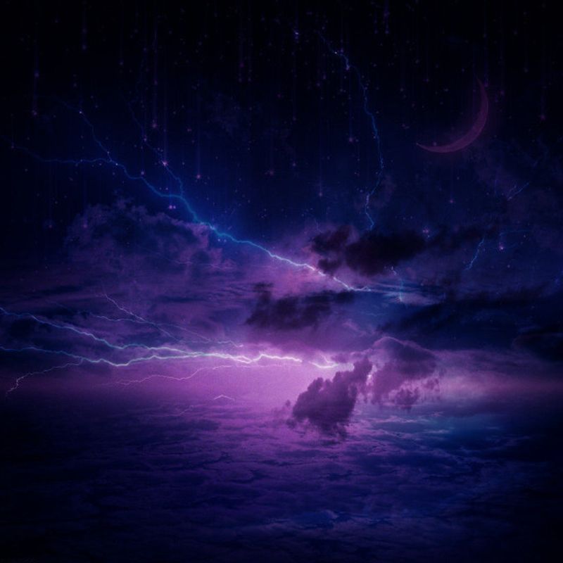 Dark Purple Nebula Wall Mural Moisture-Resistant Wall Covering for Bedroom Decoration