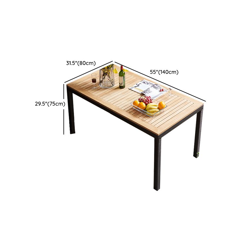 Boho 1/5/7/9 Pcs Patio Dining Table Set Wood Dining Table Set