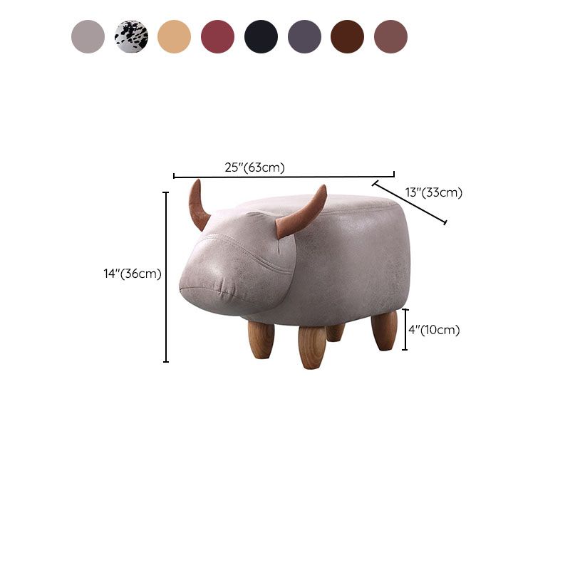 Leather Standard Stool Modern Style Simple Household Cow Stool