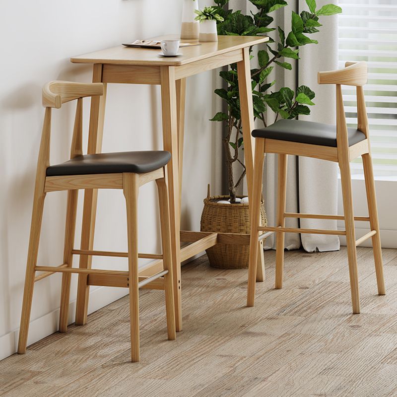 1/2/3 Pieces Counter Height Pub Set in Full Natural with Solid Wood